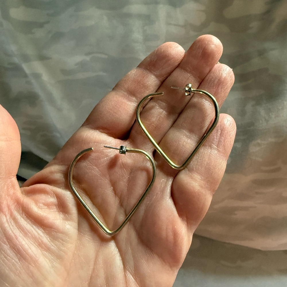 Minimalist Gold Heart Earrings with Modern Design
